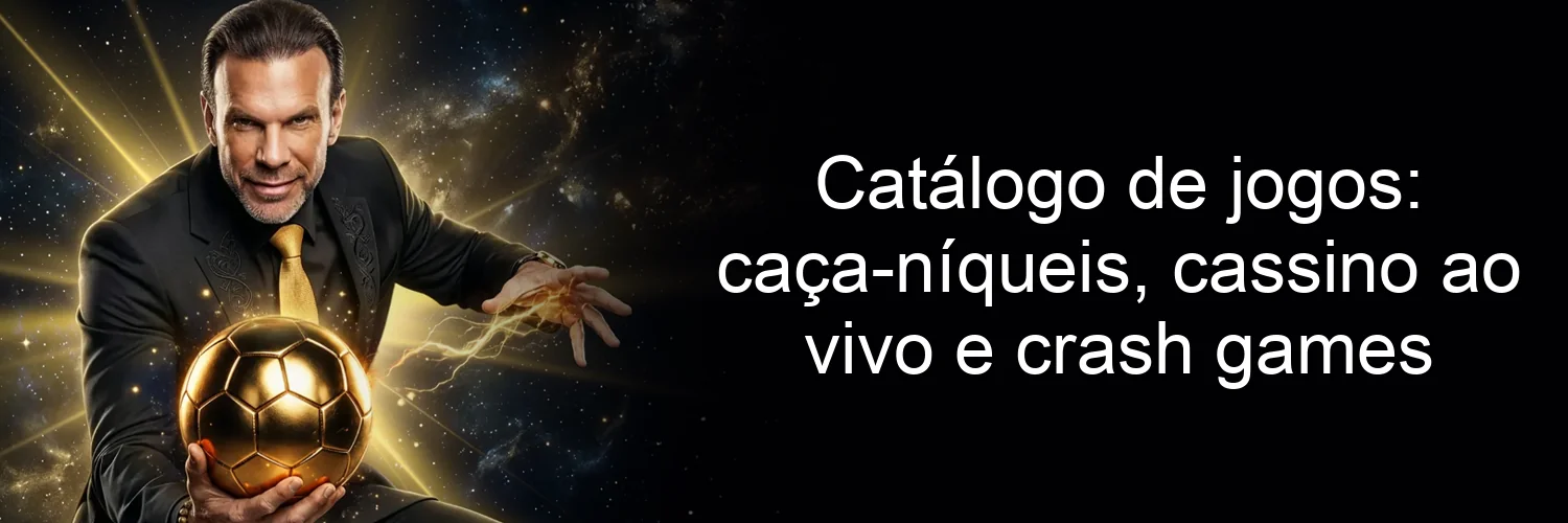 Catálogo de jogos: caça-níqueis, cassino ao vivo e crash games